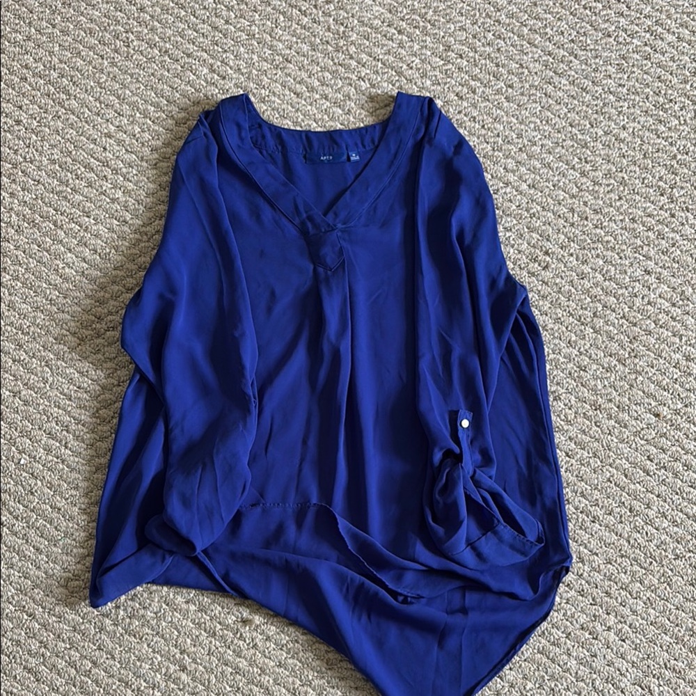 Apt. 9 Blue Asymmetrical Sleeveless Blouse